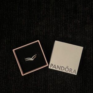 Pandora Sterling Silver Wishbone Ring with Clear Stones